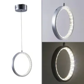 Crystal Rings LED Pendant Light Fixture For Indoor Lamp Lamparas De Techo Surface Mounting Pendant Lamp For Bedroom Dining Room