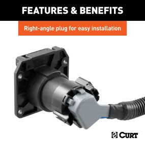 CURT 56000 10ft. Custom Wiring Extension Harness (Adds 7-Way RV Blade to Truck Bed)