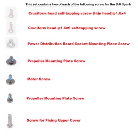 DJI Spark Drone Repair Screw Set Total of 14 Screws Motor, Propeller Upper Cover