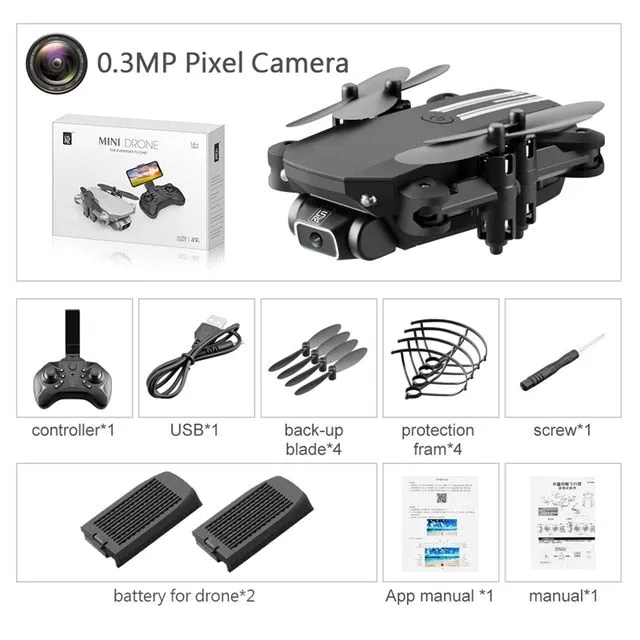 Drone 4k HD Wide Angle Camera 0.3MP/5.0MP/4K HD Cameras Mini Drone LS-MIN Dron Camera Quadcopter Height Keep Drones Toys   Gifts