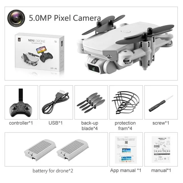 Drone 4k HD Wide Angle Camera 0.3MP/5.0MP/4K HD Cameras Mini Drone LS-MIN Dron Camera Quadcopter Height Keep Drones Toys   Gifts