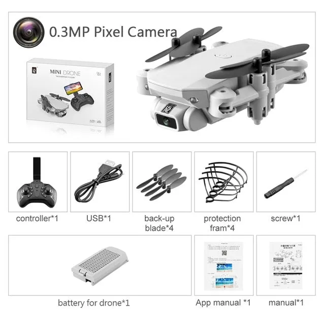 Drone 4k HD Wide Angle Camera 0.3MP/5.0MP/4K HD Cameras Mini Drone LS-MIN Dron Camera Quadcopter Height Keep Drones Toys   Gifts