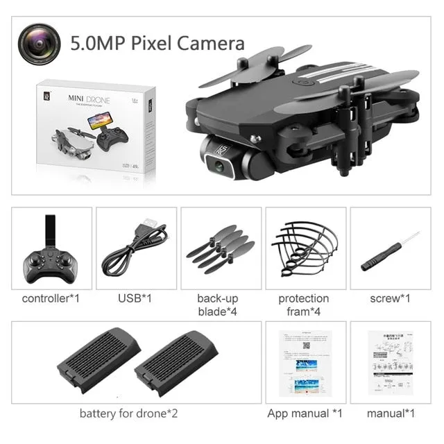 Drone 4k HD Wide Angle Camera 0.3MP/5.0MP/4K HD Cameras Mini Drone LS-MIN Dron Camera Quadcopter Height Keep Drones Toys   Gifts