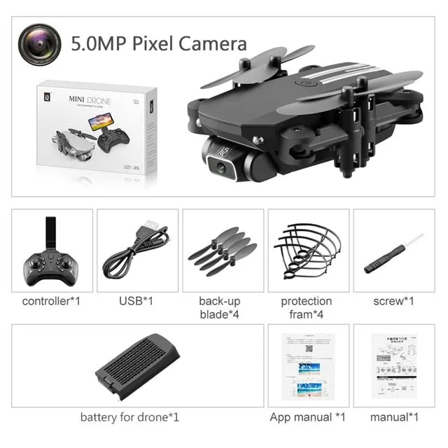 Drone 4k HD Wide Angle Camera 0.3MP/5.0MP/4K HD Cameras Mini Drone LS-MIN Dron Camera Quadcopter Height Keep Drones Toys   Gifts
