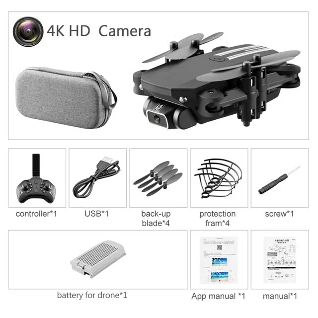 Drone 4k HD Wide Angle Camera 0.3MP/5.0MP/4K HD Cameras Mini Drone LS-MIN Dron Camera Quadcopter Height Keep Drones Toys   Gifts