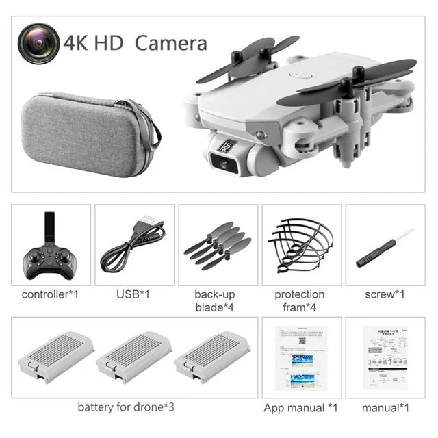 Drone 4k HD Wide Angle Camera 0.3MP/5.0MP/4K HD Cameras Mini Drone LS-MIN Dron Camera Quadcopter Height Keep Drones Toys   Gifts