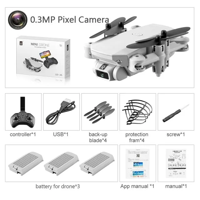Drone 4k HD Wide Angle Camera 0.3MP/5.0MP/4K HD Cameras Mini Drone LS-MIN Dron Camera Quadcopter Height Keep Drones Toys   Gifts