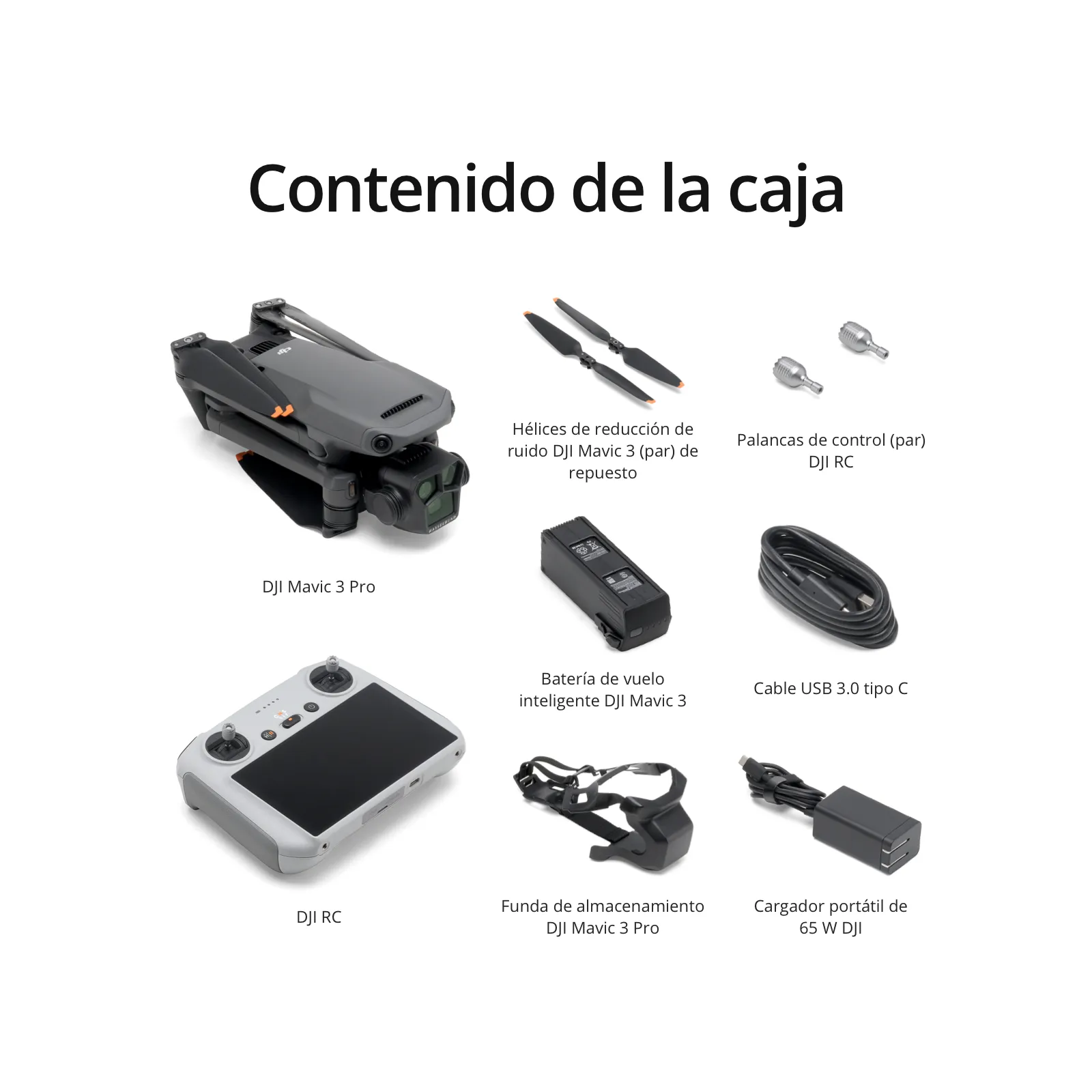 Drone - DJI Mavic 3 Pro, Con mando RC, Triplecámara, 43 min de vuelo, Hasta 15 km, 4K HDR, Gris