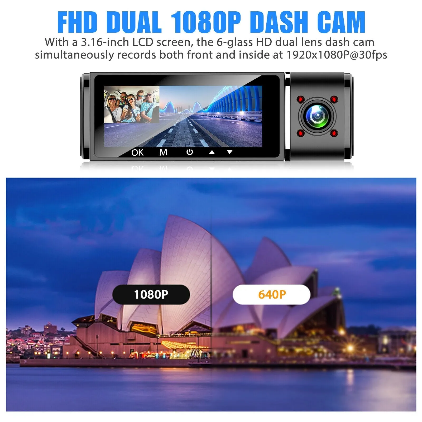 Dual Cameras Car Driving Recorder S1 Rotatable Lens Starlight
