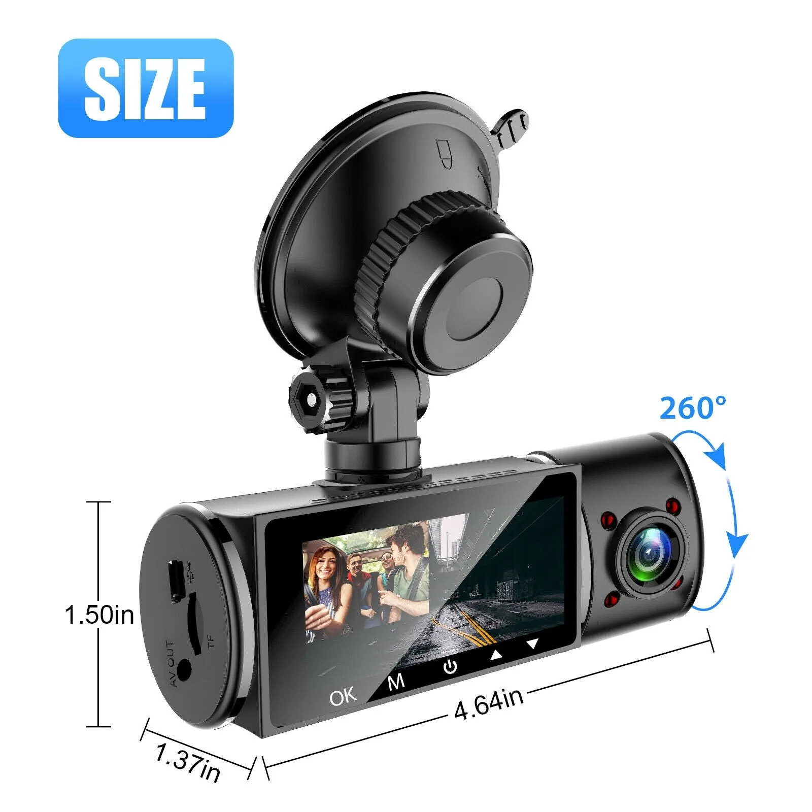 Dual Cameras Car Driving Recorder S1 Rotatable Lens Starlight