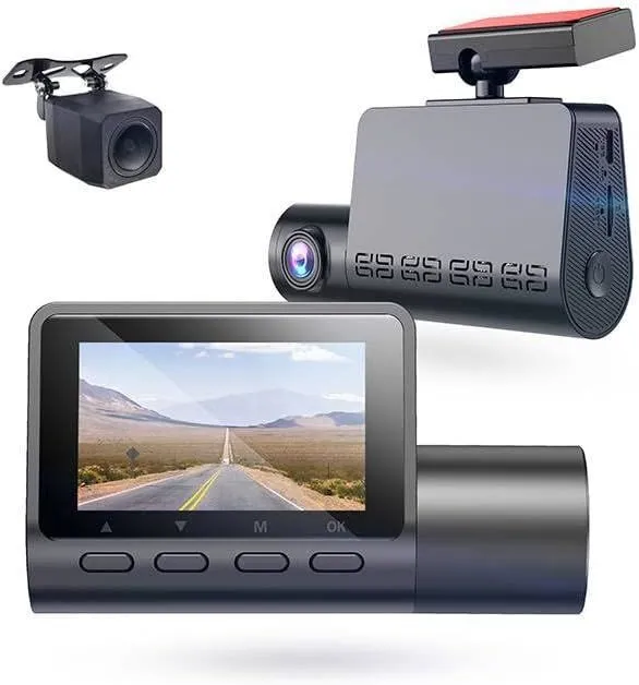 Dual Front Rear Dash Cam 2K QHD  1080p 2" Display 140 Wide Angle