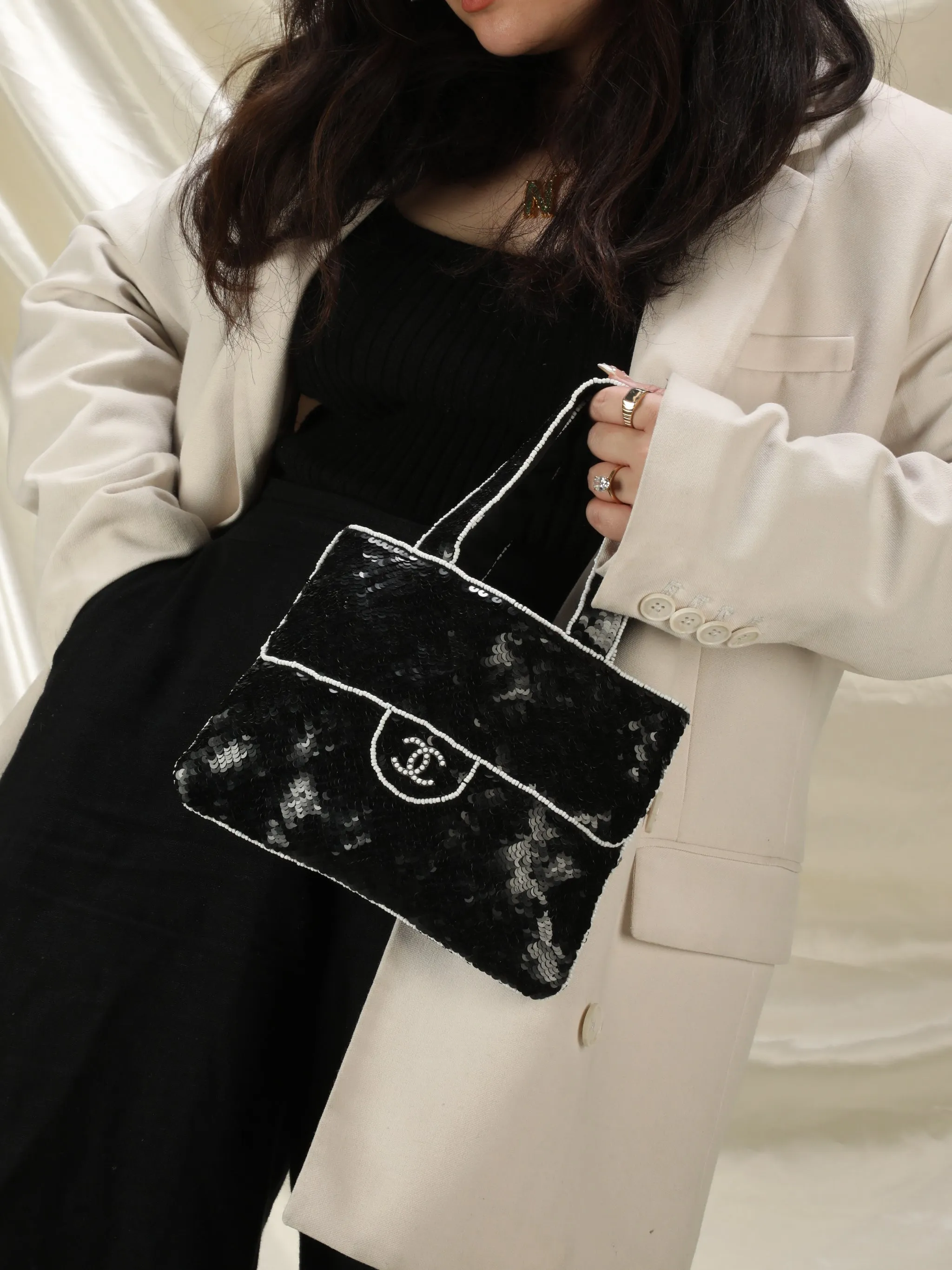 Extremely Rare Chanel Sequin Beaded Mini Bag