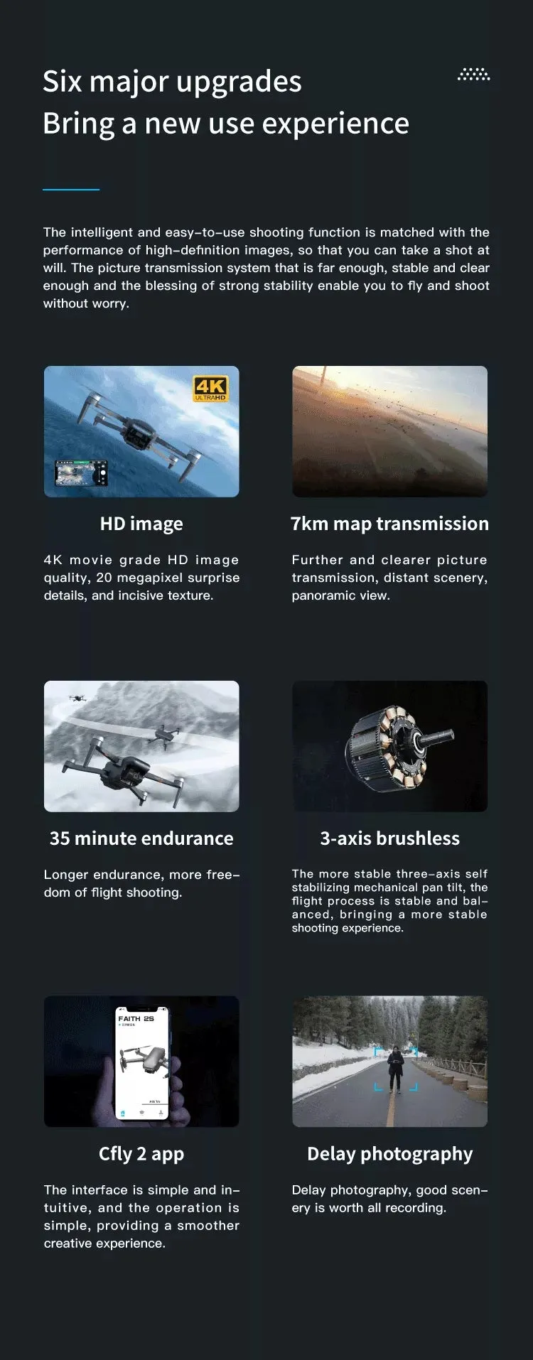 Faith 2S 4K Drone | 3-Axis Gimbal