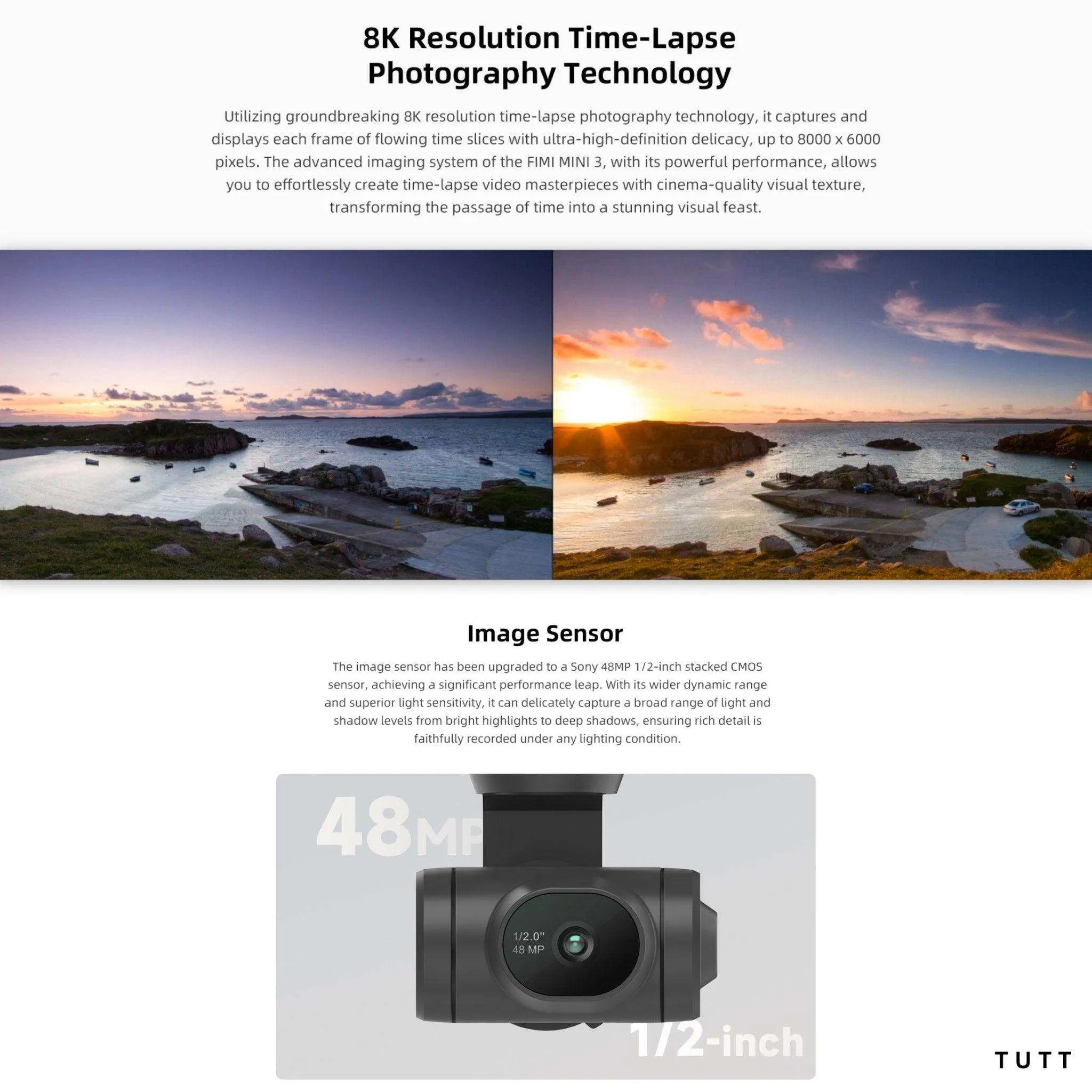 FIMI X8 MINI 3 Professional GPS Mini Drone | 9KM FPV With 4K 48MP 60fps 1/2″ CMOS Camera 3-axis Mechanical Gimbal 32mins | Under 250g | Two Batteries 128GB SanDisk Pro | TUTT