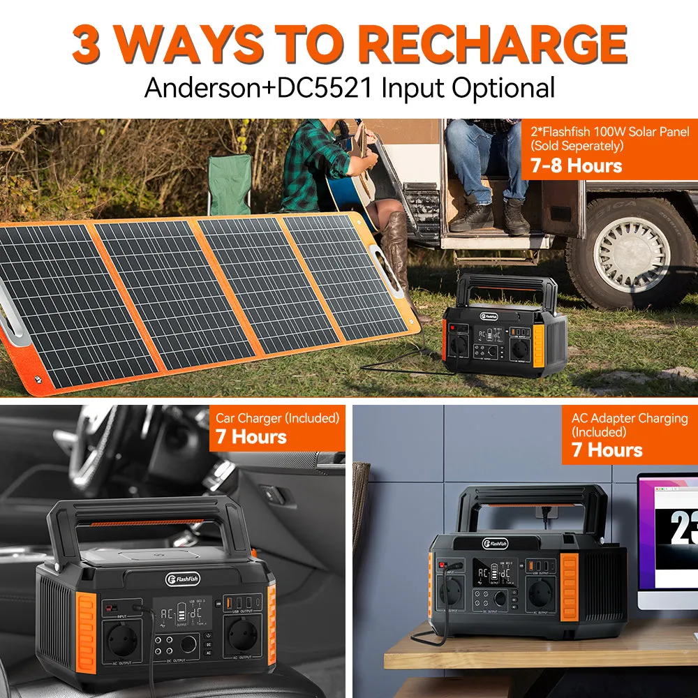 Flashfish P60 Portable Power Station | 560W 520Wh