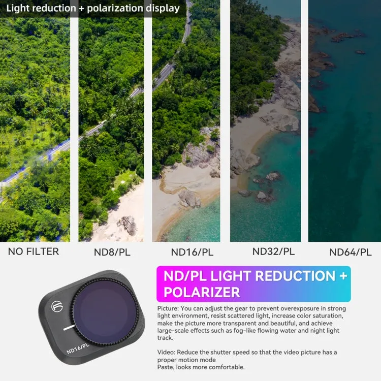 For DJI Mini 3 Pro RCSTQ PL Filters Drone Accessoires  4 In 1 ND/PL 8/16/32/64
