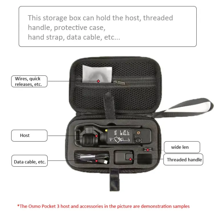 For DJI Osmo Pocket 3 Storage Bag Clutch Carrying Case, Grey, Black