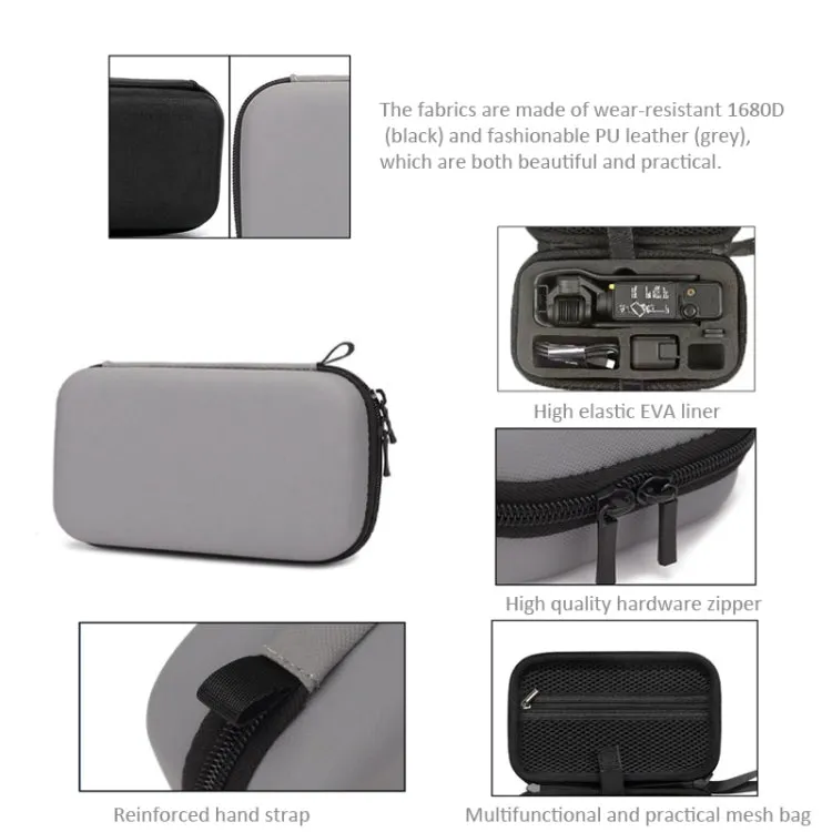 For DJI Osmo Pocket 3 Storage Bag Clutch Carrying Case, Grey, Black