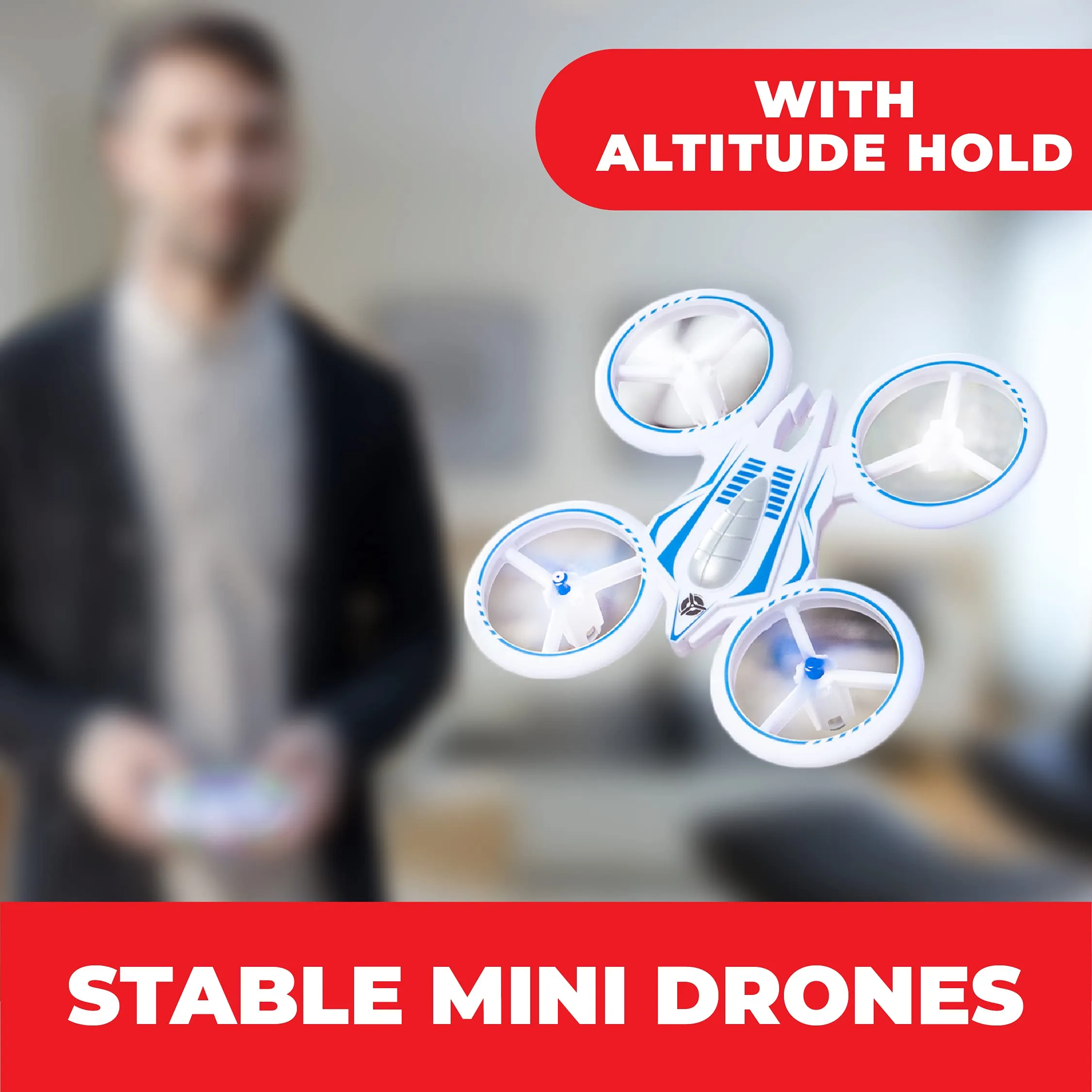 Force1 UFO 4000 Mini Drone for Kids - LED Remote Control Drone, Small RC Quadcopter for Beginners, 2.4GHz Remote Control, 360 Flips, 2 Speed UFO Drone, 2 RC Drone Toy Batteries, Flying Drones for Kids