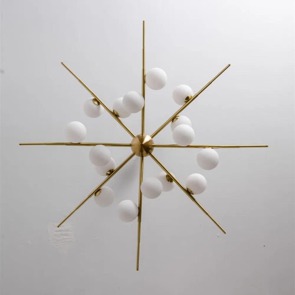 Glass Ball LED Chandelier Modern Luxury Living Dining Room Hanging Lights Indoor Ceiling Mounted Luminaire Pendant Lamp