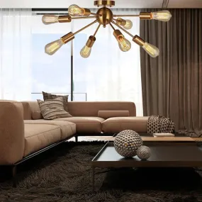 Industrial Modern Minimalist Creative Design LED E27 Wrought Iron Plating Ceiling Lamp Lobby Store Living Room Hotel Cafe Bar