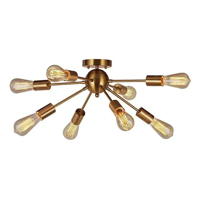 Industrial Modern Minimalist Creative Design LED E27 Wrought Iron Plating Ceiling Lamp Lobby Store Living Room Hotel Cafe Bar