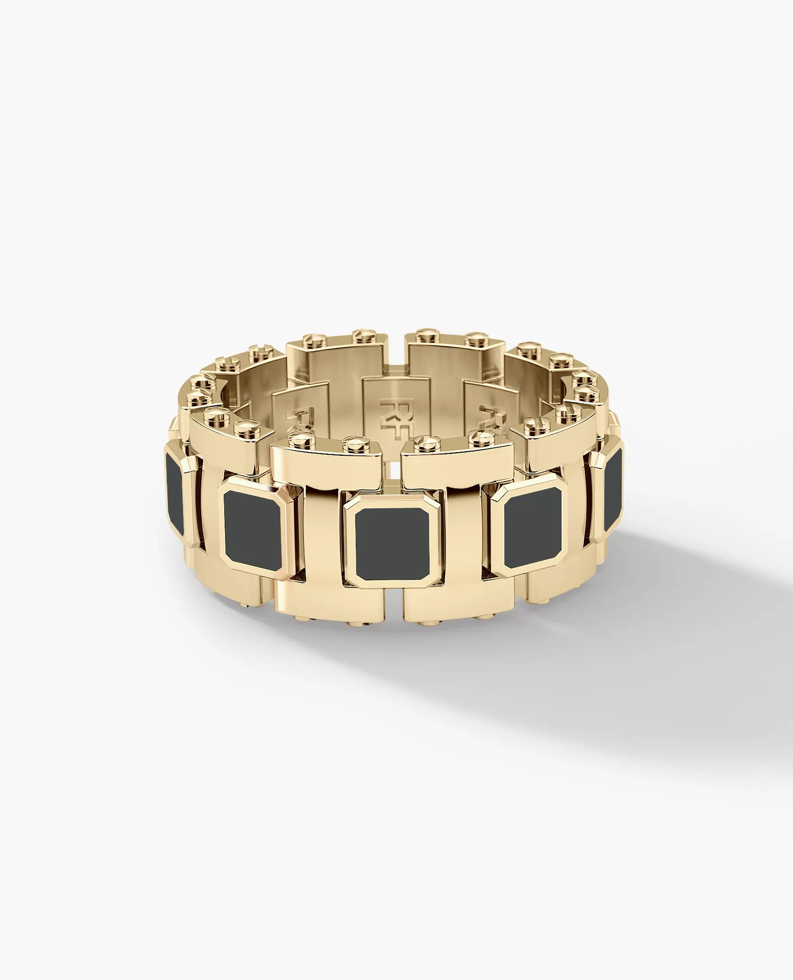 LA PAZ Gold Ring with Black Onyx