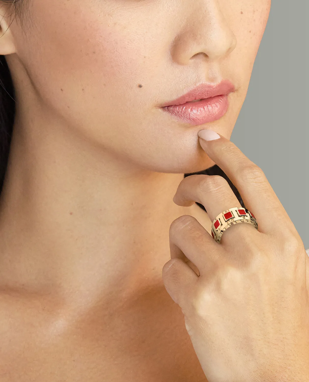 LA PAZ Gold Ring with Carnelian
