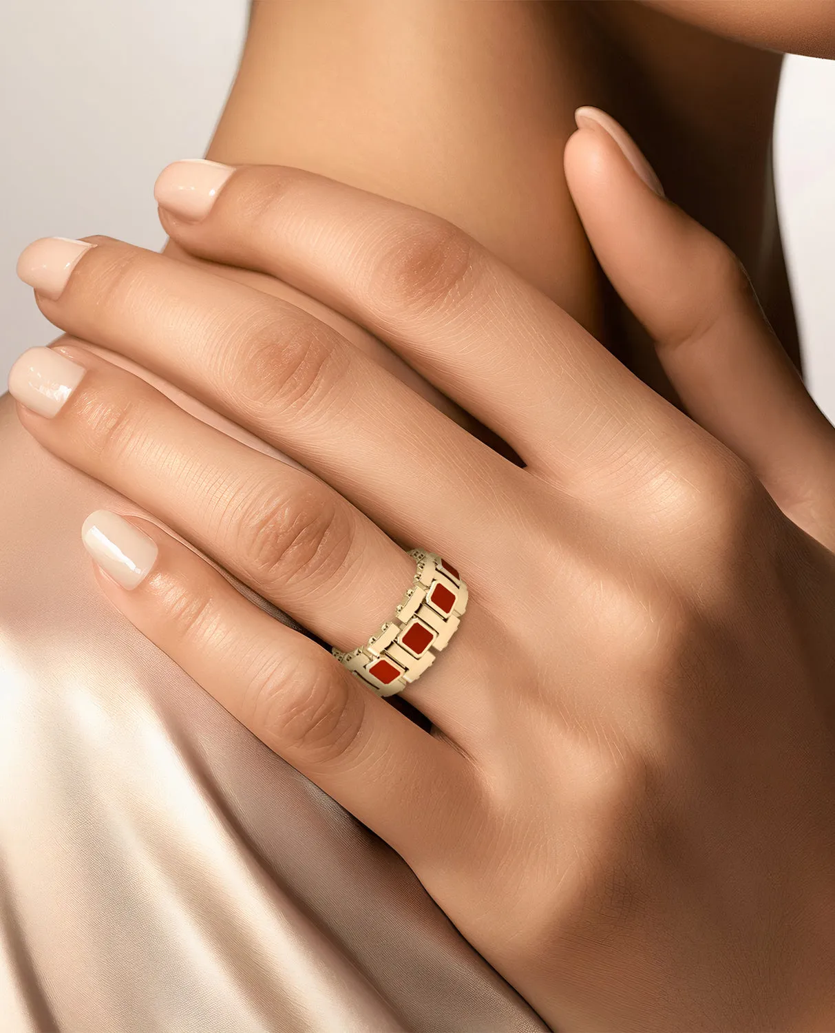 LA PAZ Gold Ring with Carnelian