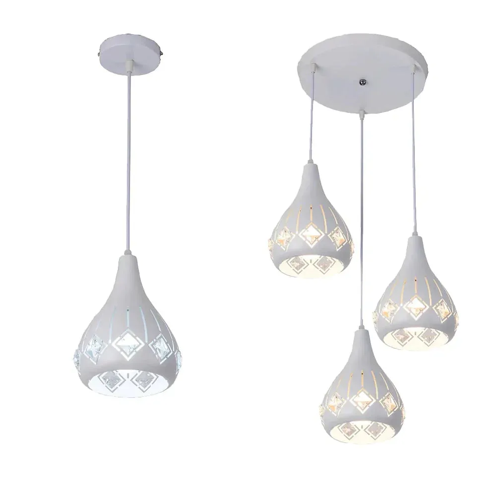 Led Crystal Hanging Light E26 E27 Led Pendant Light Cord Loft Lamps For Living Room Aisle Corridor Kitchen Dining Room Lighting