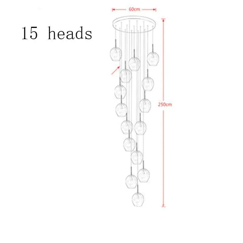 LED Duplex Staircase Chandelier Villa Hotel Revolving Living Room Modern Simple Creative Loft Small Apartment Lamp