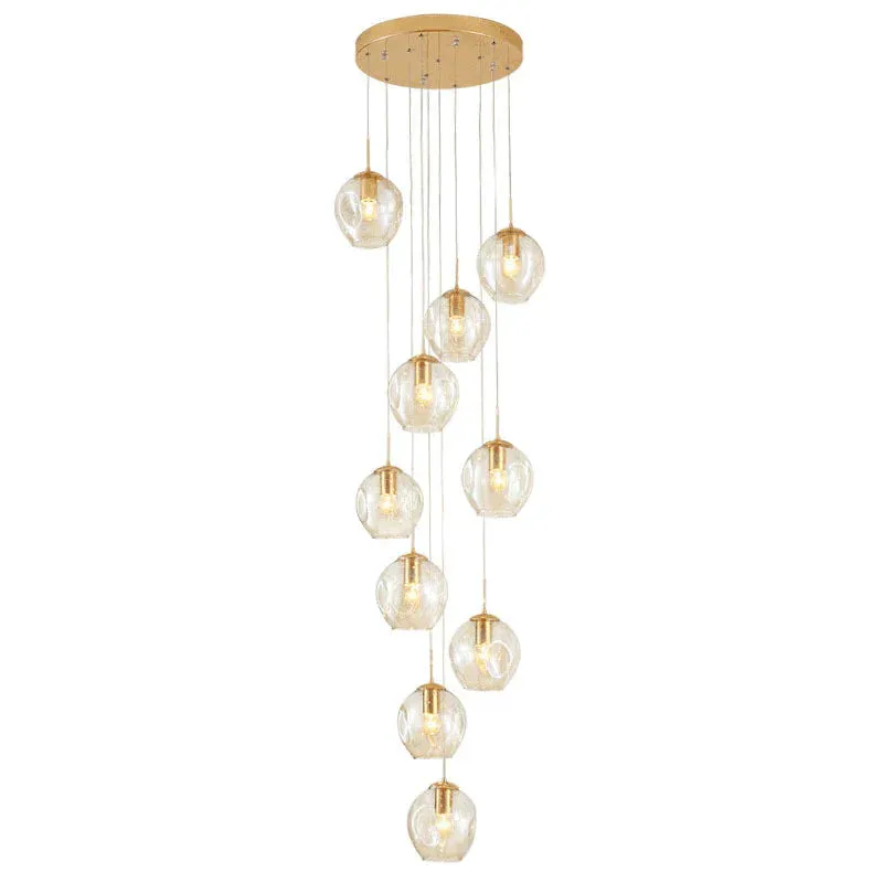 LED Duplex Staircase Chandelier Villa Hotel Revolving Living Room Modern Simple Creative Loft Small Apartment Lamp