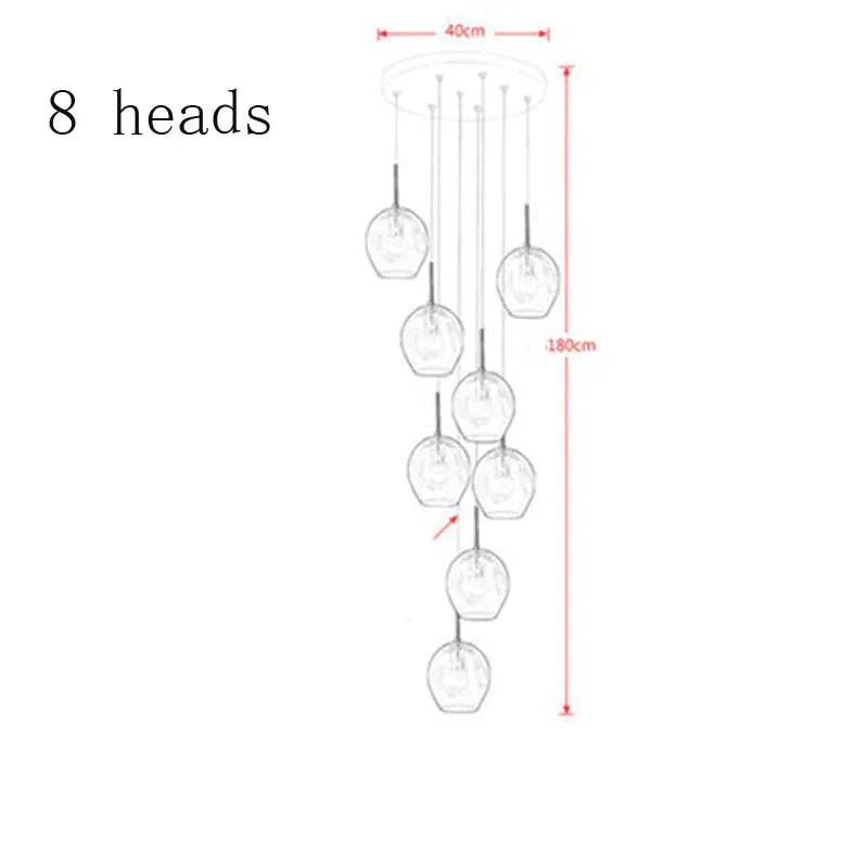LED Duplex Staircase Chandelier Villa Hotel Revolving Living Room Modern Simple Creative Loft Small Apartment Lamp