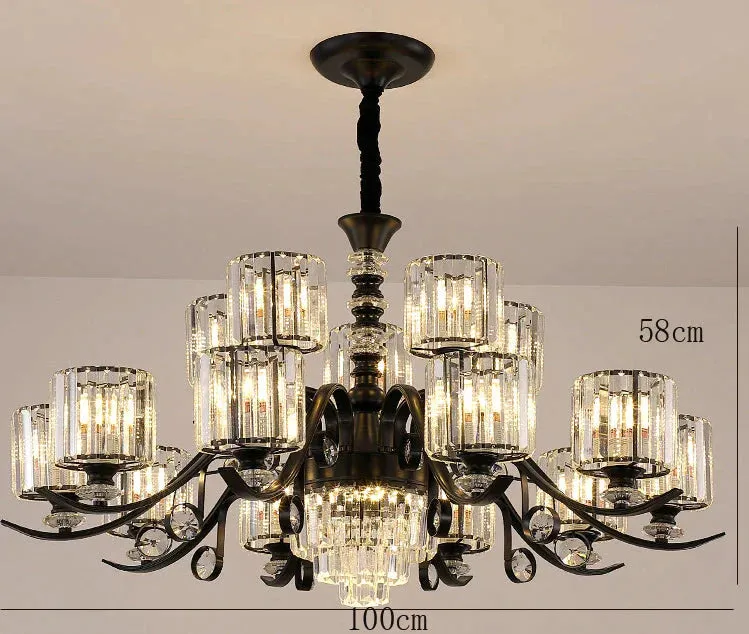 Living Room Crystal Chandelier Modern Simple Light Luxury Restaurant Atmospheric Lamp