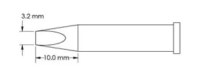 Metcal GT6-CH0032S 40° Chisel Solder Tip, 3.2 x 10mm