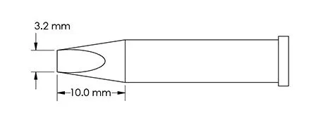 Metcal GT6-CH0032S 40° Chisel Solder Tip, 3.2 x 10mm