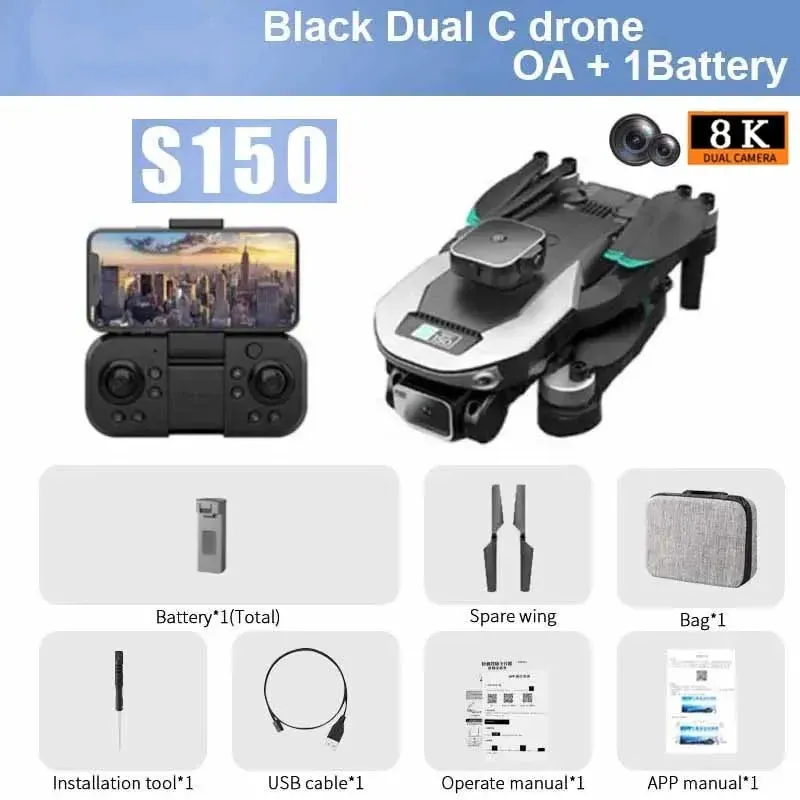 MIJIA S150 Mini Drone 4K Professional 8K HD Dual Camera Drone.