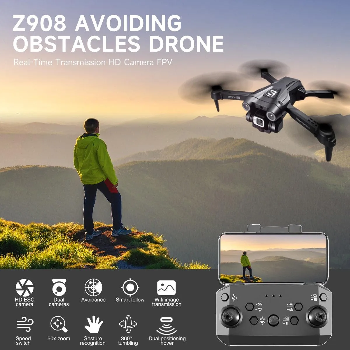 MISEFF Dron Z908 Pro Mini 4k Professional Camera