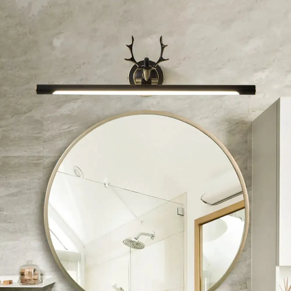 Modern Black Antler Arm Wall Mount LED Vanity Bar Light - Metallic Finish