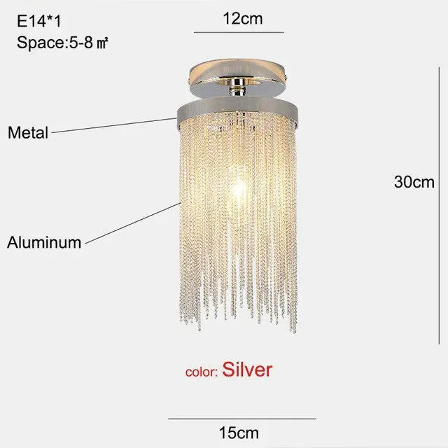 Modern Ceiling Light For Bar Ceiling Lamp Dining Room Simple Silver Golden Blue Green Waterfall Lamps Vintage Metal Lights Foyer