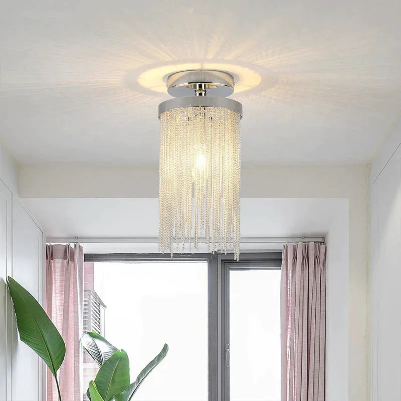 Modern Ceiling Light For Bar Ceiling Lamp Dining Room Simple Silver Golden Blue Green Waterfall Lamps Vintage Metal Lights Foyer