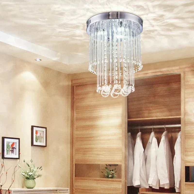 Modern Crystal LED Pendant Light Fixture For Indoor Lamp lamparas De Techo Surface Mounting Pendant Lamp For Bedroom Dining Room