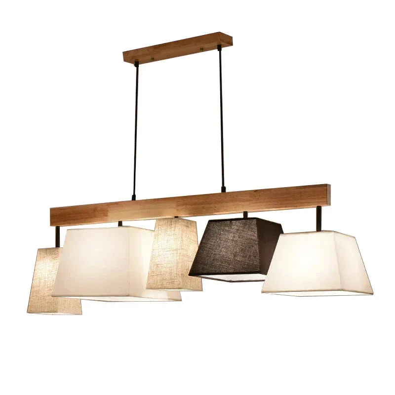 Modern Simple Bar Restaurant Study Creative Dining Table Log Solid Wood Lamps Nordic Style Personalized Chandelier