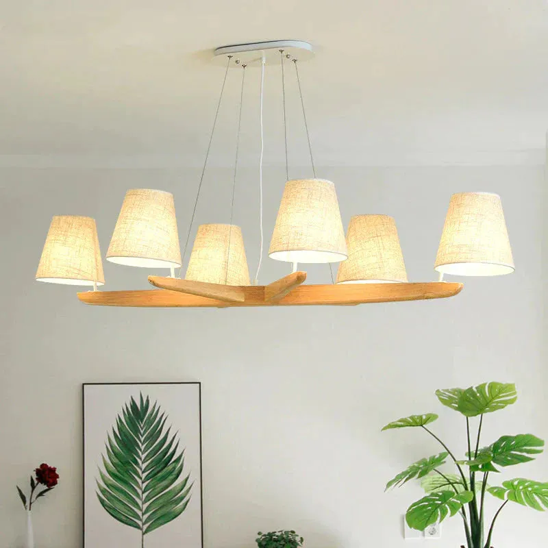 Modern Simple Bar Restaurant Study Creative Dining Table Log Solid Wood Lamps Nordic Style Personalized Chandelier