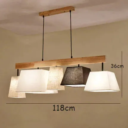 Modern Simple Bar Restaurant Study Creative Dining Table Log Solid Wood Lamps Nordic Style Personalized Chandelier