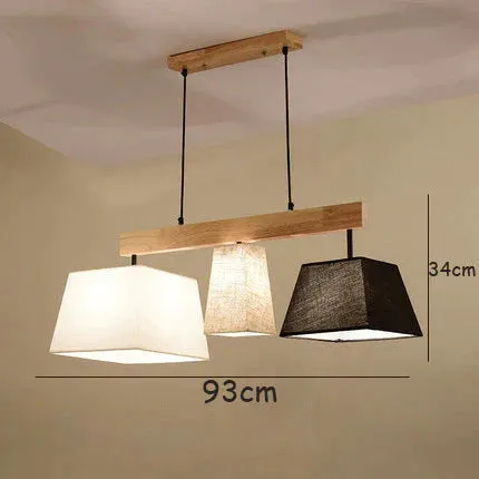 Modern Simple Bar Restaurant Study Creative Dining Table Log Solid Wood Lamps Nordic Style Personalized Chandelier