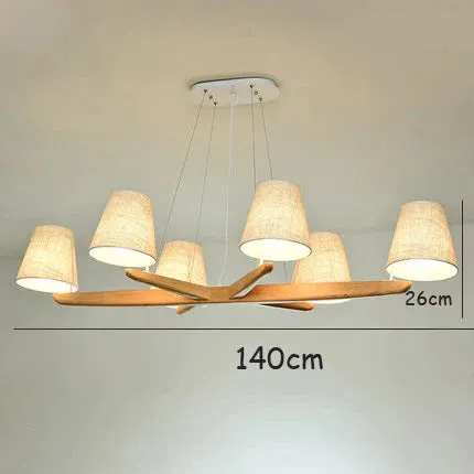 Modern Simple Bar Restaurant Study Creative Dining Table Log Solid Wood Lamps Nordic Style Personalized Chandelier
