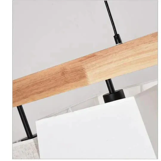 Modern Simple Bar Restaurant Study Creative Dining Table Log Solid Wood Lamps Nordic Style Personalized Chandelier