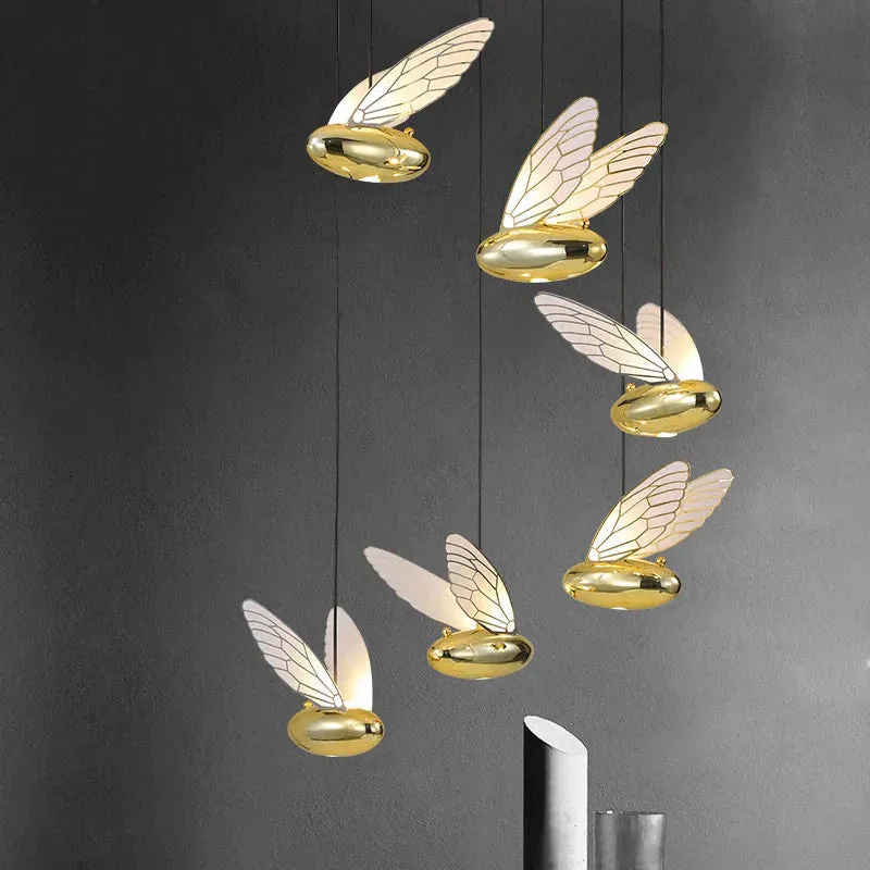 Modern Simple Living Room Bee Chandelier Stair Decoration LED Lamps