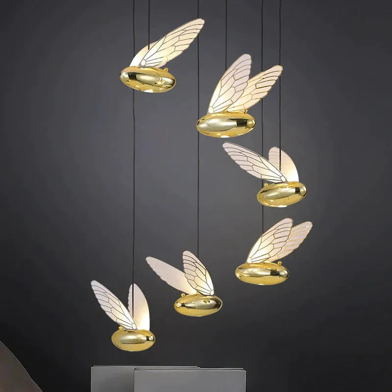 Modern Simple Living Room Bee Chandelier Stair Decoration LED Lamps